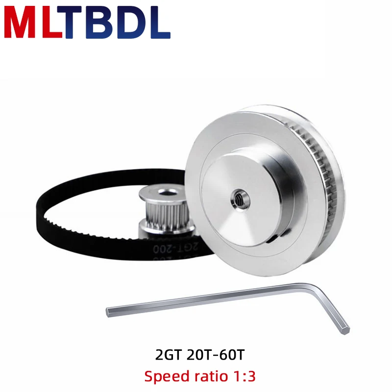 GT2 Timing Belt Pulley 20teeth 2GT40 60T 80 teeth Bore 5/8mm Reduction1:2:3:4 belt width 6mm for 3D printer DIY accessories