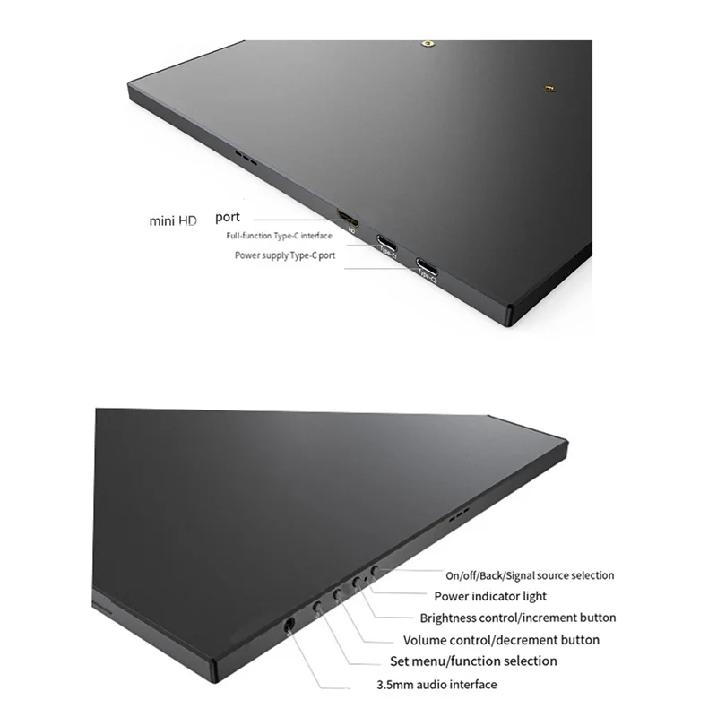 ABMF-For Waveshare 15.6Inch LCD Touch Monitor (C), 1920 × 1080 Full HD, IPS Screen Optical Bonding Toughened Glass Panel US PLUG