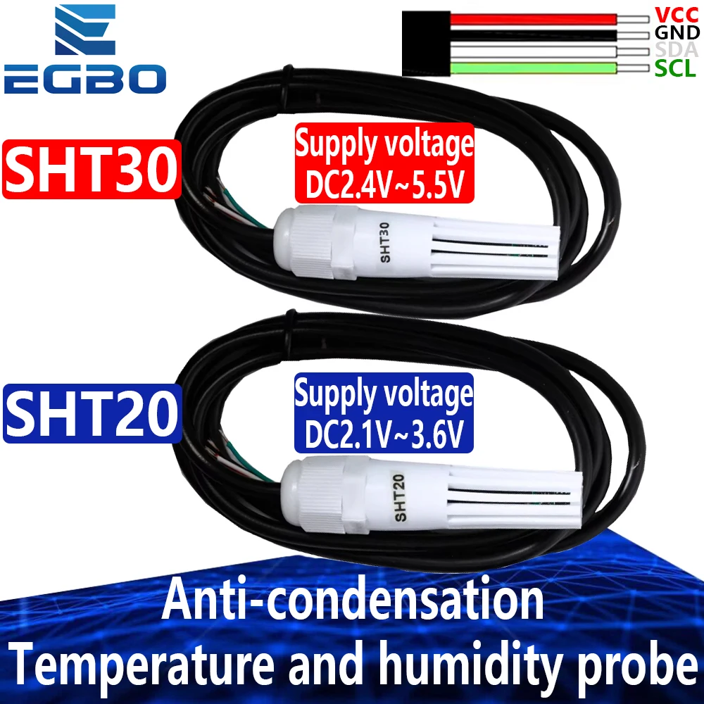 EGBO SHT20 SHT30 Anti-condensation Temperature And Humidity Probe Industrial Grade Temperature And Humidity Sensor