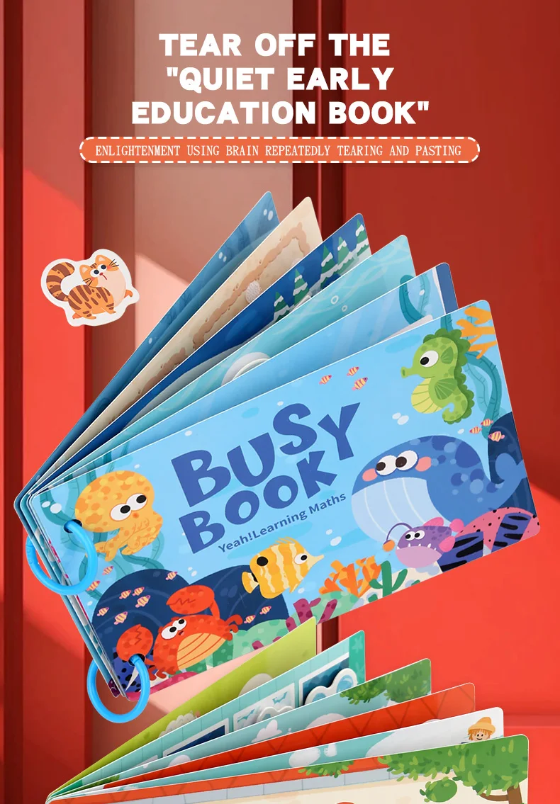 Montessori Baby Beschäftigt Buch Mein Erstes Ruhiges Buch Paste Frühes Lernen Bildung Spielzeug Kinder Passende Spiel Spielzeug für Kinder 1 2 3 jahre – Detail 1