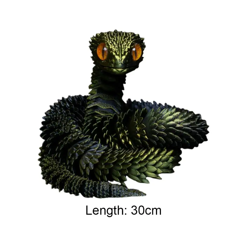 ثلاثية الأبعاد مطبوعة الذهب والأسود الأفعى النحت سطح المكتب ديكور فني عنصر جامعي فريد للسيارة/المكتب/عرض المنزل #6