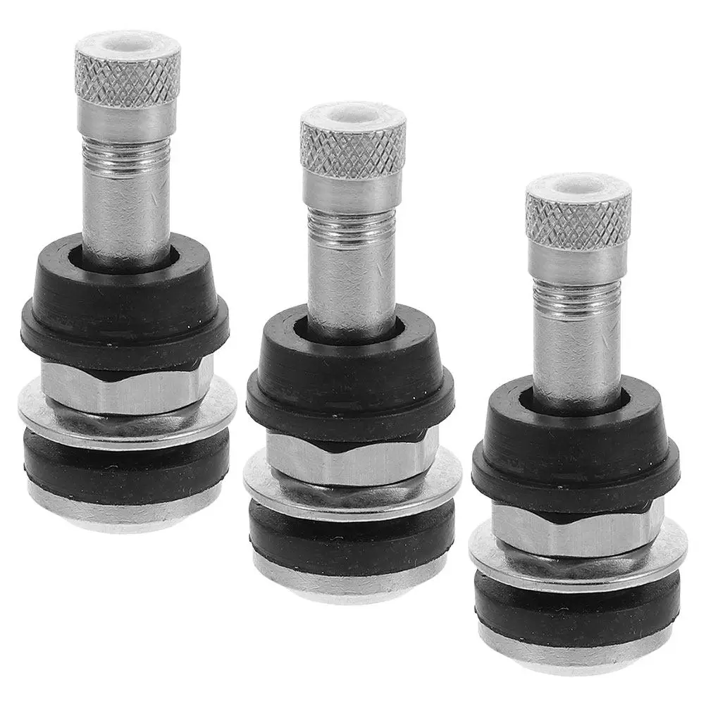 

3Pcs Rubber Chrome Plated Copper Tire Valve Stems Outer Mount Replacement for Cars Wheels Automotive Valve Stem Kit
