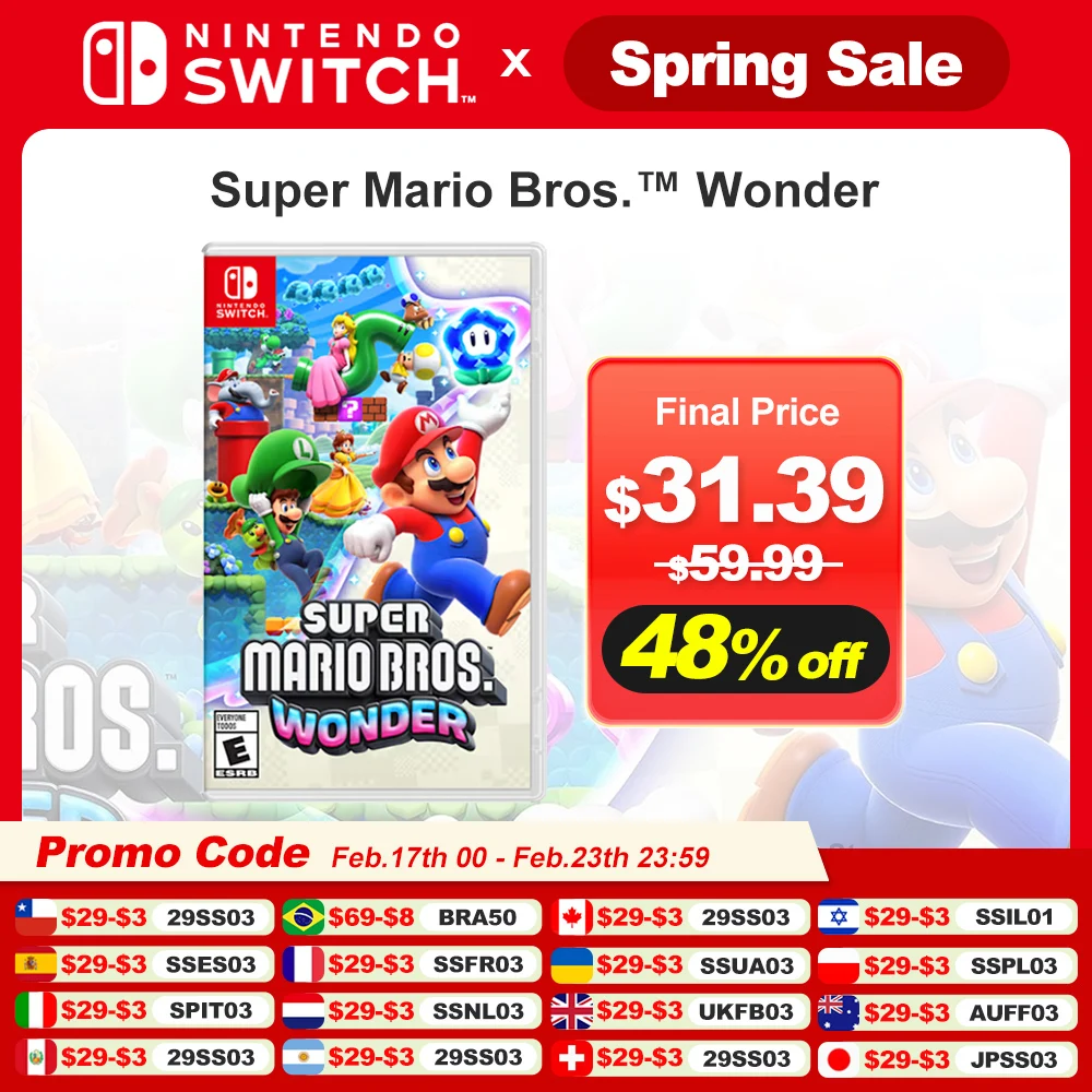 Super Mario Bros. Wonder Nintendo Switch Game 100% New Physical Game Card Platformer Genre Support multiplayer for Switch OLED