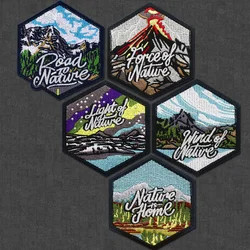 Nature Series Embroidery Patches, Nature Is Home, Outdoor Travel Adventure Wild Patch With Hook Loop For Backpack, Cap, Clothing