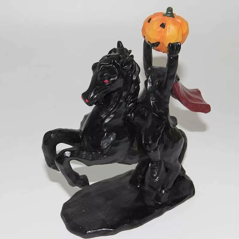 Spooky Headless Horseman Figurine Cartoon Ghost Rider Desktop Bookshelf Home Ornament