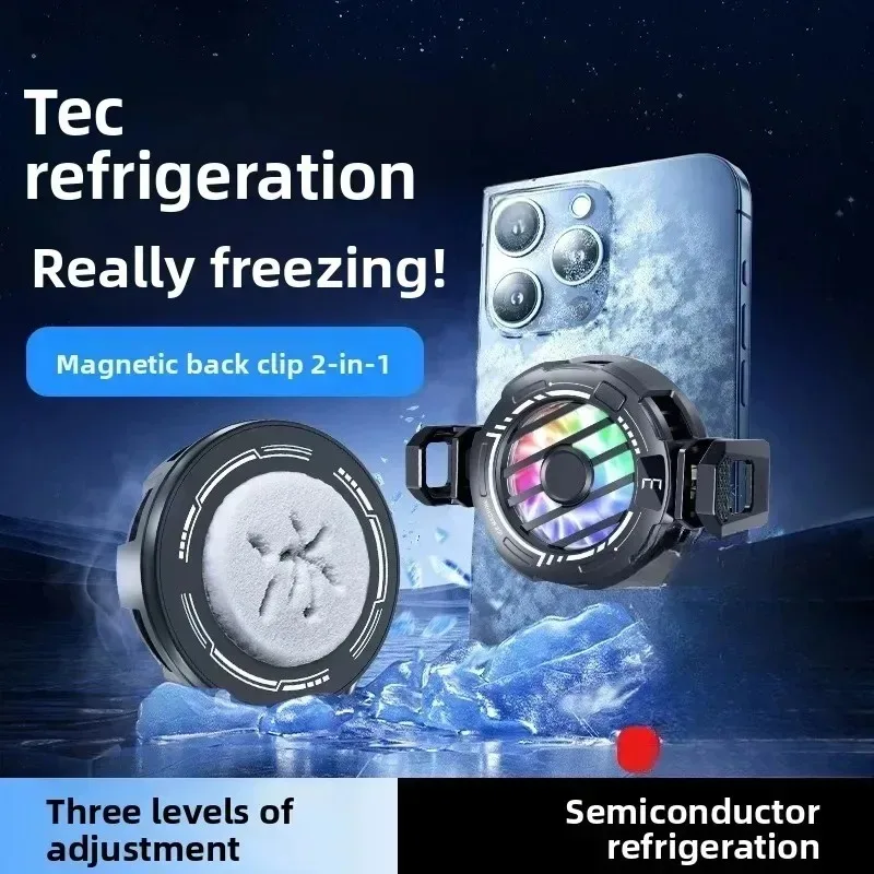 Magnetic Semiconductor Phone Cooler Silent Back‑Clip Cooling Fan For Gaming Live Streaming Fit Blackshark