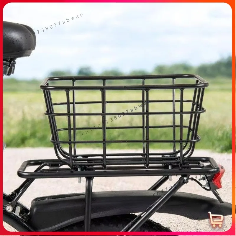 Heavy Duty Rear Metal Bike Basket, Durable Cycling Storage Accessory