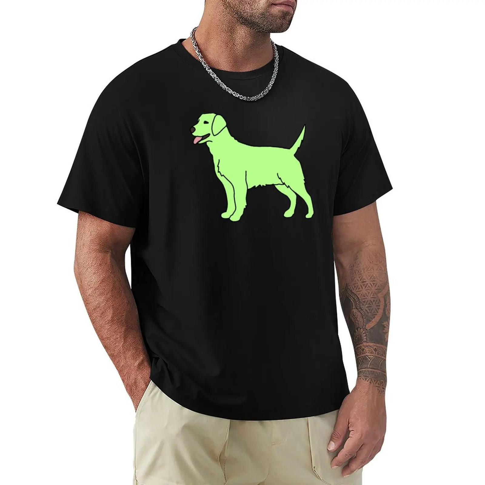

Key Lime Green Dog T-Shirt football t shirt cotton man t-shirts summer 2025 mens tall t shirts