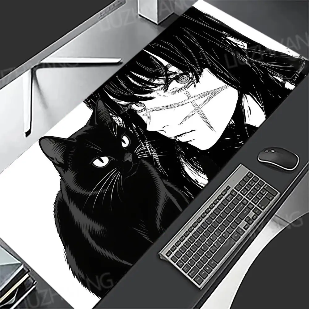 

Black and white anime girl cat Mouse Pad XXL Gaming MousePad Large Gamer Mause Carpet PC Desk Mat Computer Office Long Mousepad