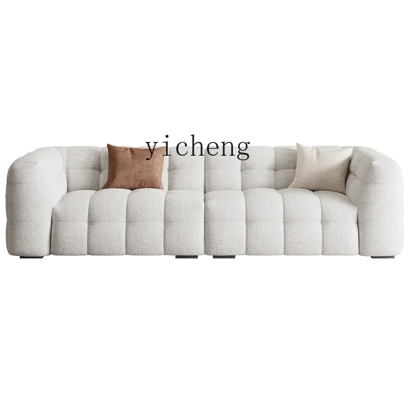 ZK fabric sofa small apartment living room minimalist French Nordic lamb wool retro sofa