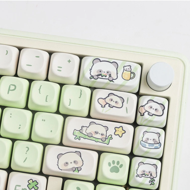 Match Panda MOA Keycaps Anime Cartoon PBT Keycap For Mx Switch Mechanical Keyboard Dye Sub MOA Profile Key Caps Custom DIY GK61