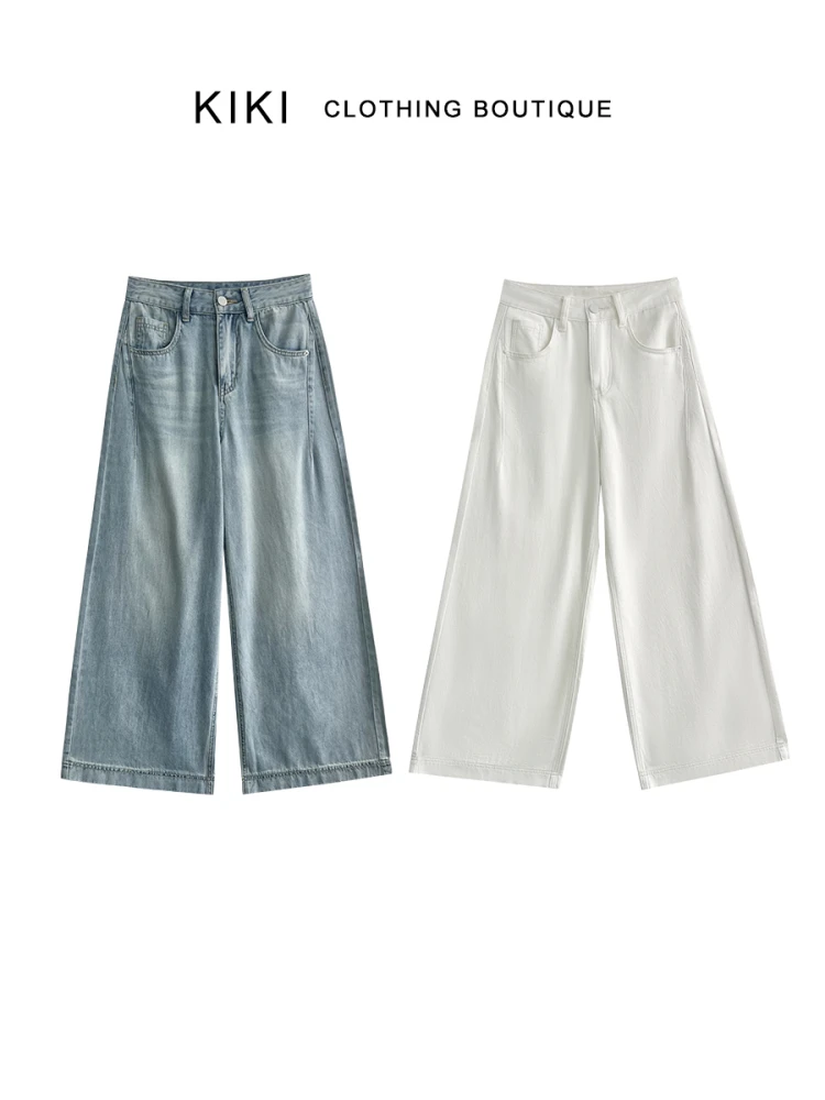 

Джинсы Kiki Casual с вышивкой, облегающие, тонкие, из денима, с широкими штанинами, для женщин, весна-лето, для повседневной носки