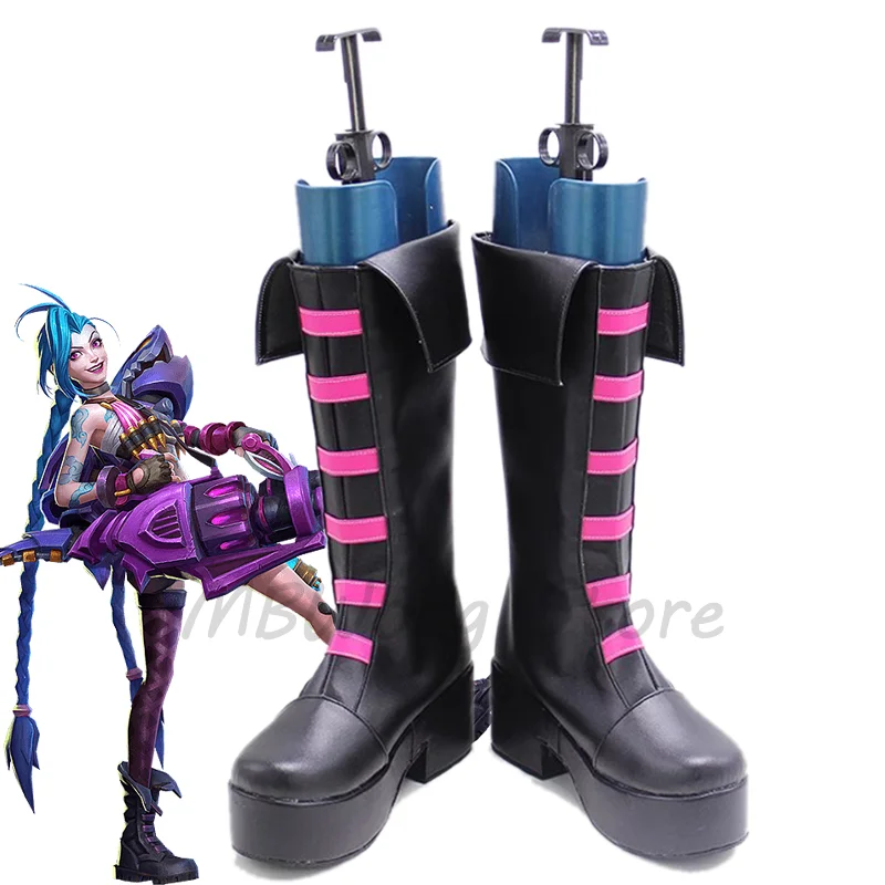 

LOL Jinx Cosplay Shoes Boots KDA Arcane Game Role Play Uniform Halloween Carnival Party Outfit Christmas Prop Custom Made