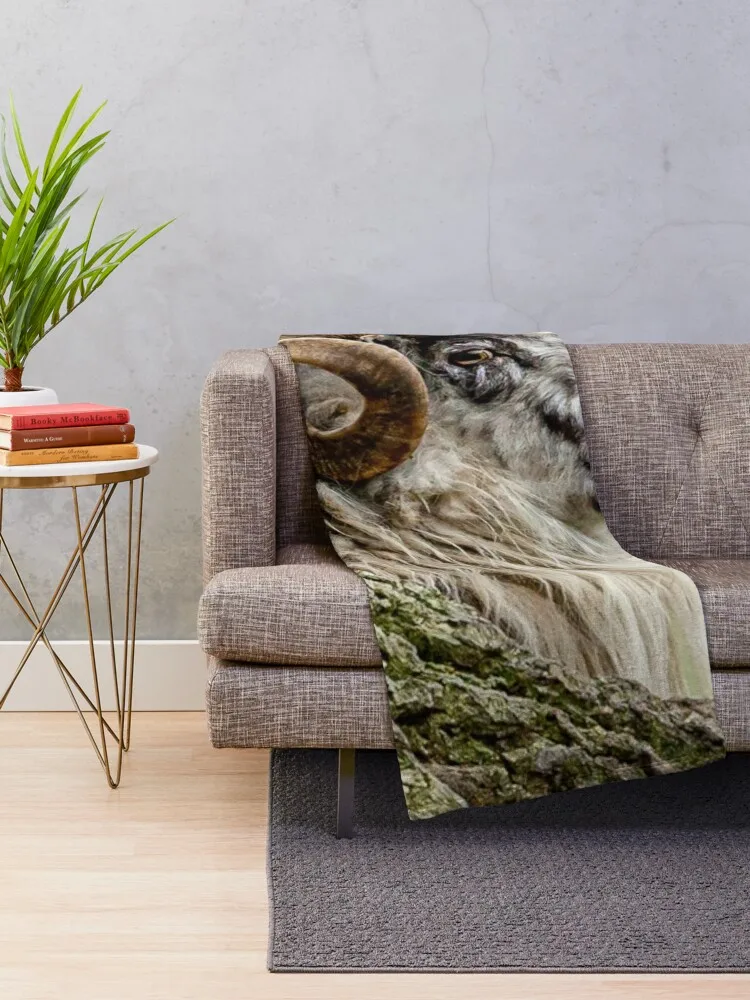 Boreray Ram Throw Blanket Bed linens For Sofa