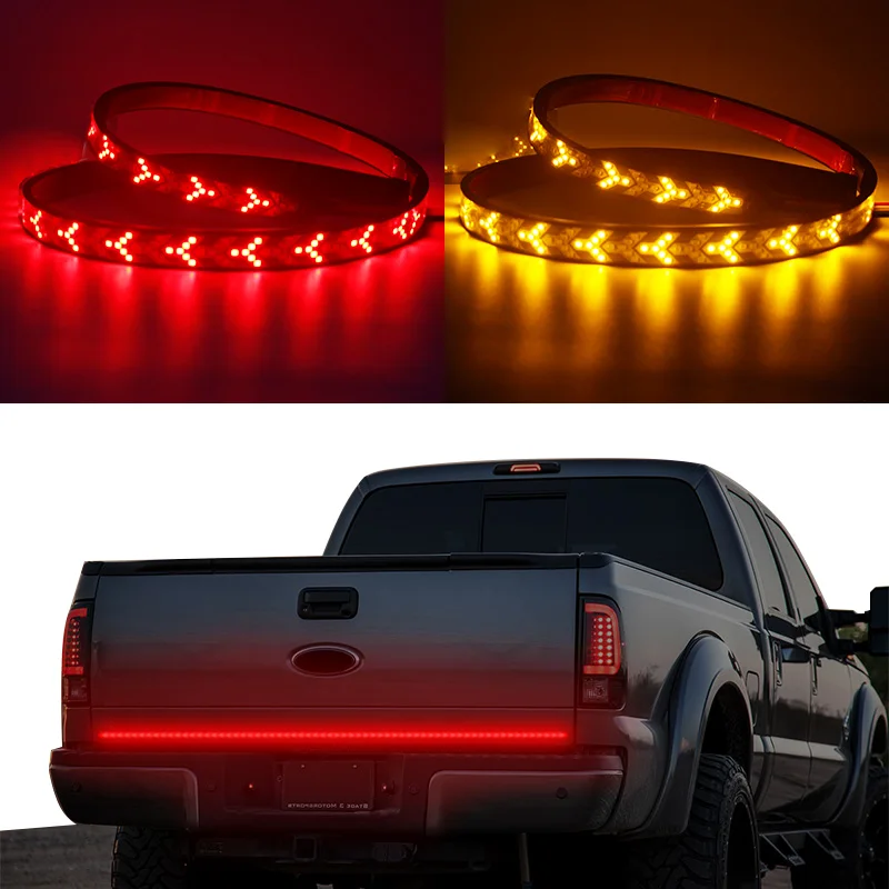 

150CM Fishbone Tailgate Light Bar LED Light Strip Brake Running Sequential Turn Signal Strip Strobe for Truck Pickup Trailer SUV