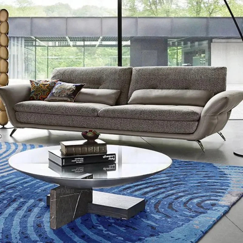X-S Italian Light Luxury Home Improvement Furniture/household Stainless Steel Special-shaped Glass Marble Creative Coffee Table