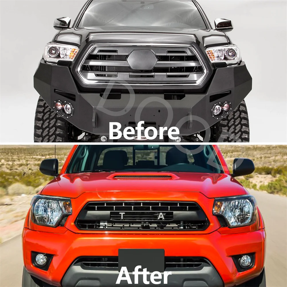 Modified Racing Grills Fit For Tacoma 2012 2013 2014 2015 With Led Front Bumper Mesh Mask Cover Grill Grille Auto Accessories