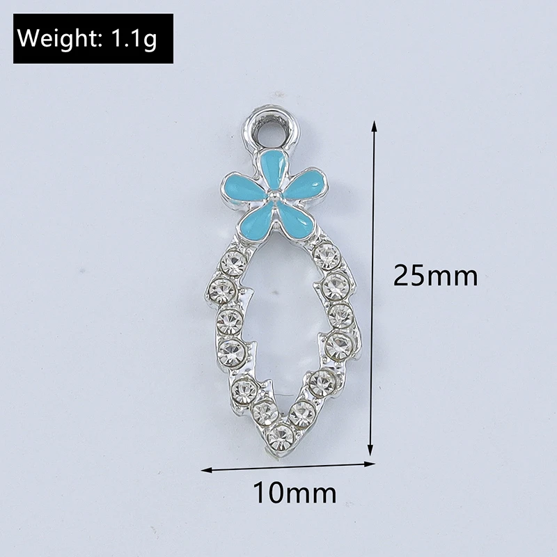 Duarte 10 Stück/Lot niedliche Kristall-Metall-Anhänger mit Baumblättern und Blumen für die Herstellung von Ohrringen, Halsketten, DIY-Handwerk, Schmuckzubehör – Detail 9