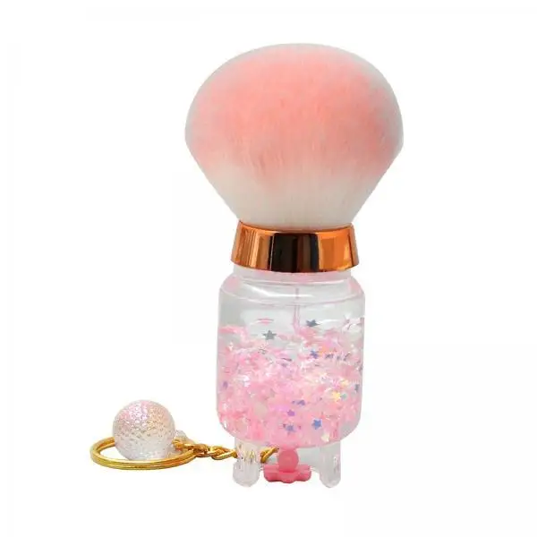 Professional Powder Brush Soft Bristles Acrylic Portable Quicksand Handle Face Blush Makeup Brush Travel Tool for Beginners