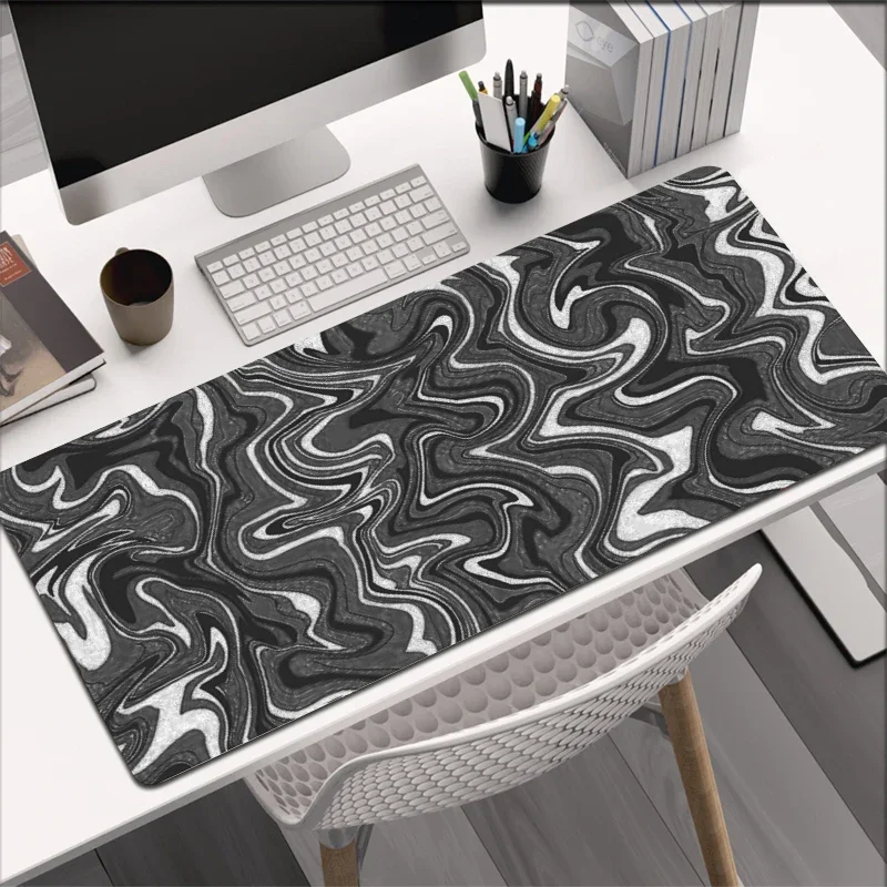 

Gaming Mousepad XXL Large Keyboard The Table Speed Desk Mat Anime 1000X500 Black Mouse Mat Liquid Strata Art Mouse Pad Desk Mats