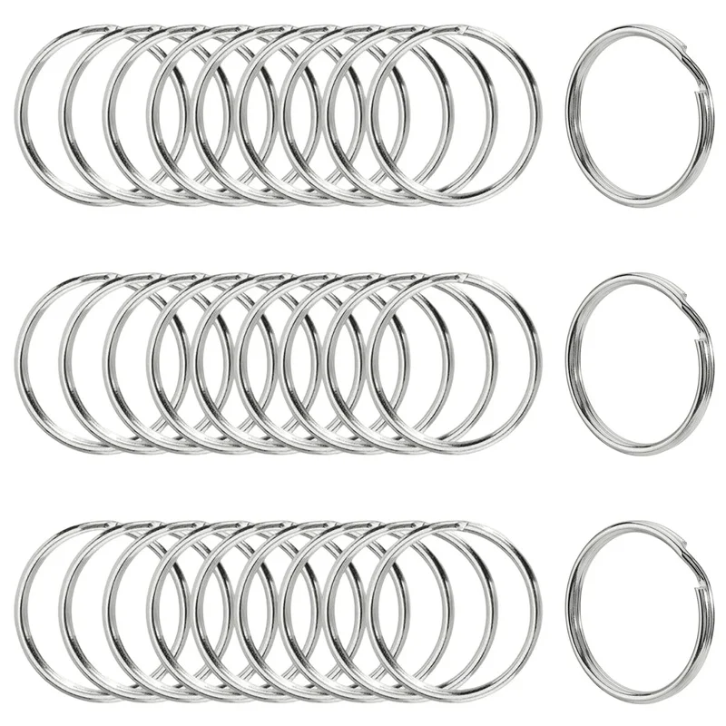 30 Pcs Split Key Ring 1 Inch Round Key Ring for Home Car Key Keychain DIY Crafts Gift and Storage Accessories
