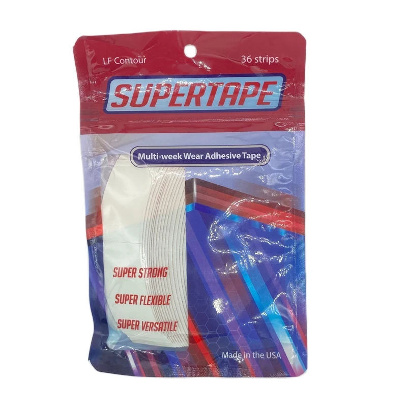 36 Stück C-förmiges weißes SUPERTAPE Klebeband für Perücken, Lace-Front-Tape, Toupet-Klebeband, 3 Wochen haltbar, 7,6 * 2,2 cm – Detail 2