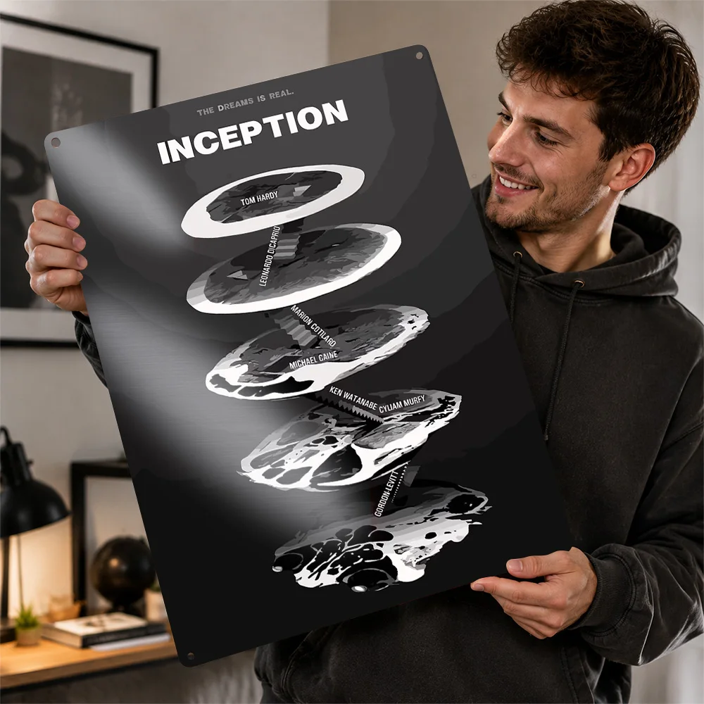 Inception Movie Minimalist Art Metal Poster Perfect Gift for Fans Lovers Personalized Wall Art Metal Sign for Room Accessories