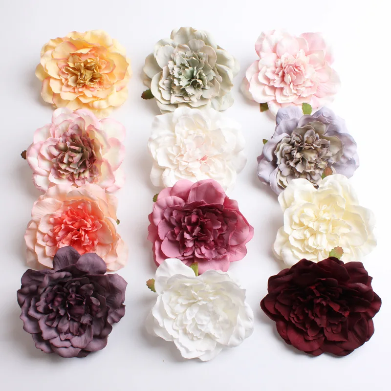 

5PCS Peony Flower Heads Decorative Scrapbooking Artificial Flower For Home Wedding Birthday Party Decoration Supplies