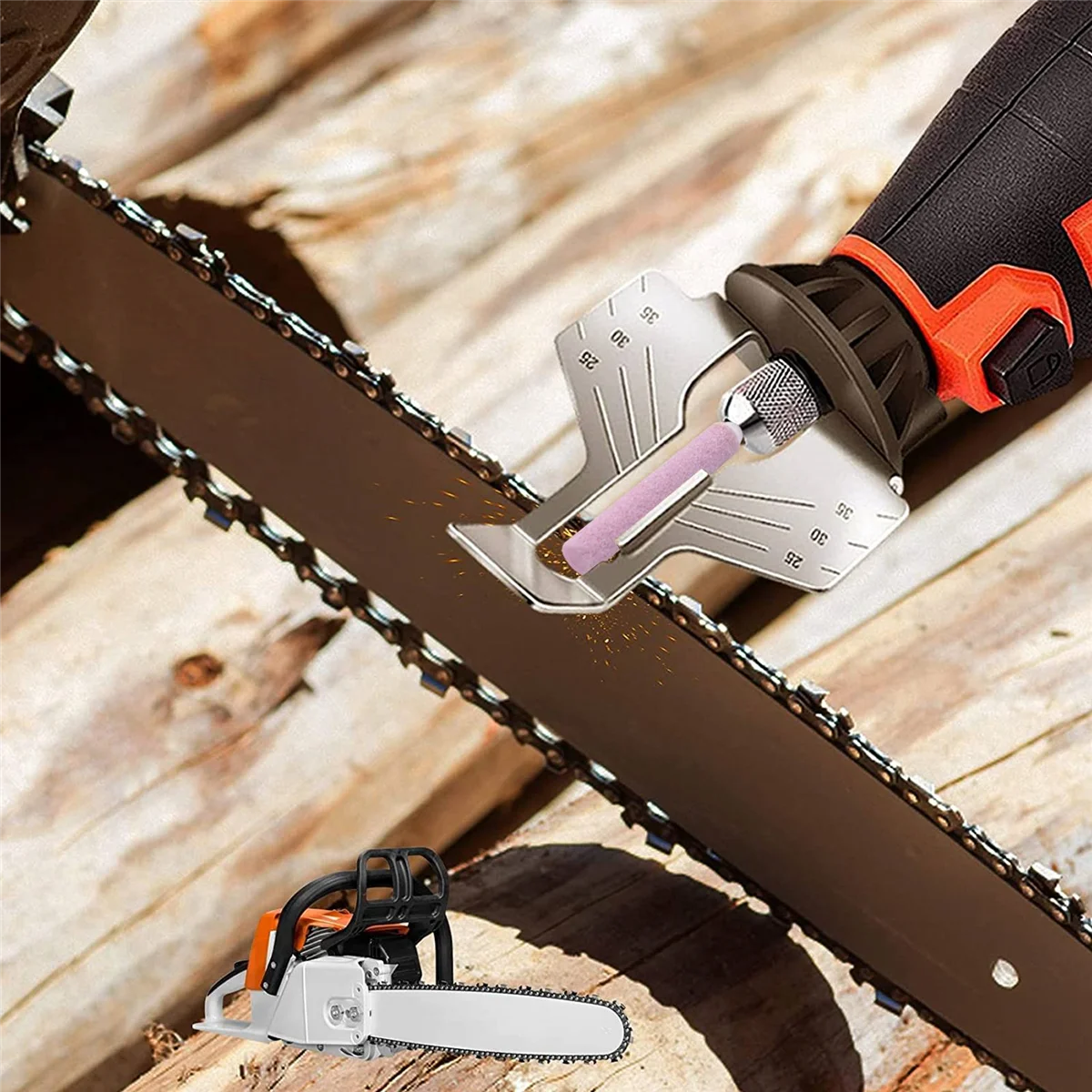 

A06K 16 шт. точилка для бензопилы шлифовальные камни 4,8 мм точильный инструмент камни заусенцы для цепной пилы шлифовальный камень инструменты для замены напильника