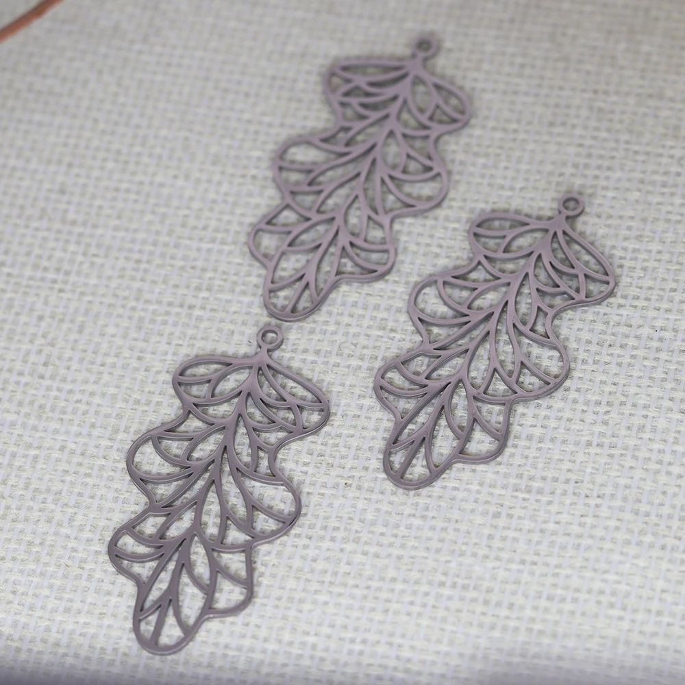 3pcs/Lot Stainless Steel Fallen Leaves Accessories DIY Jewelry Making For Bracelets Earring Necklaces For Party Gift