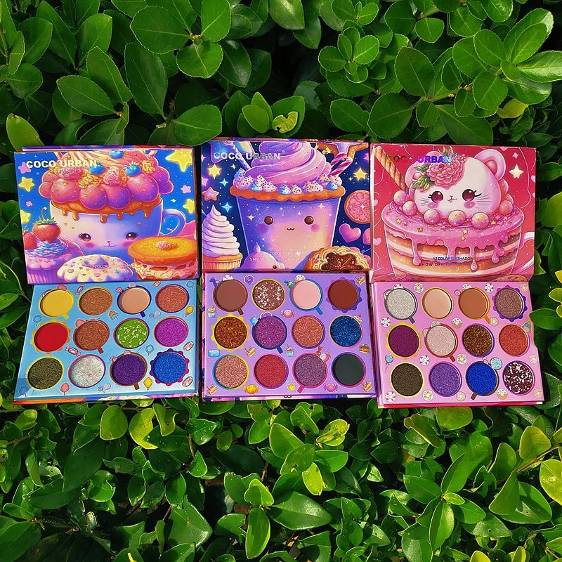 Paleta de sombra de ojos, 12 colores, brillo mate, polvo brillante, lentejuelas, maquillaje, brillo prensado, sombra de ojos impermeable