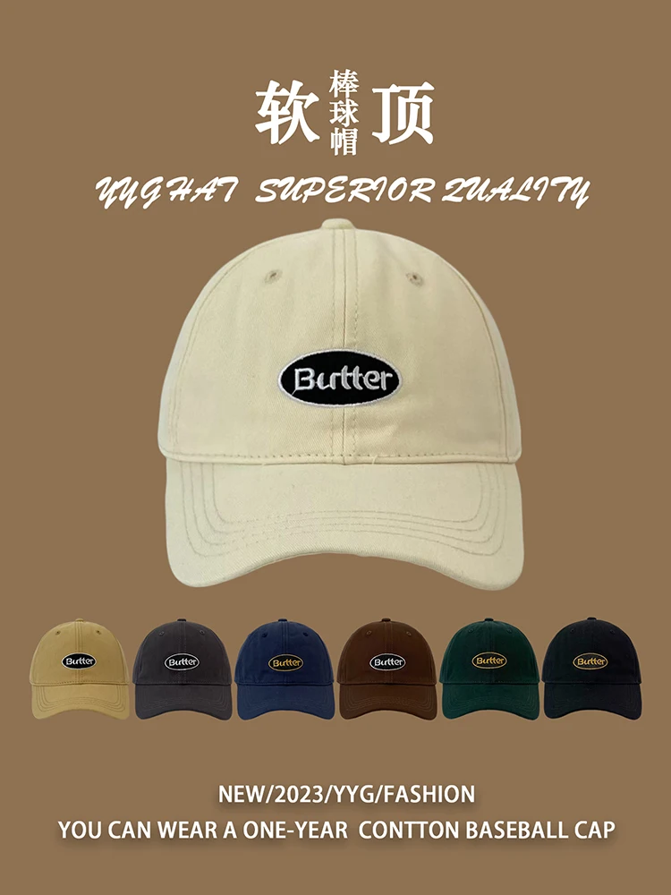 Trendy Brand Letter Baseball Cap Spring and Summer Couple Soft Top Casual Fashion Face-Looking Small Peaked Cap Female New