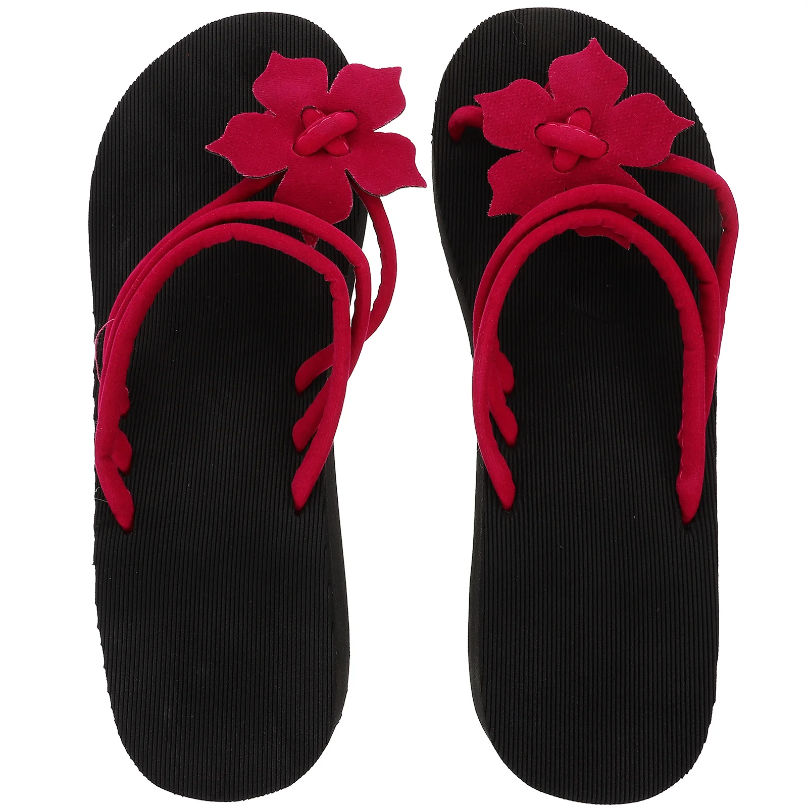 

High Heel Platform Slippers Women Design Comfortable Arch Support Non Outsole Beach Black Knoted Sandals Slope