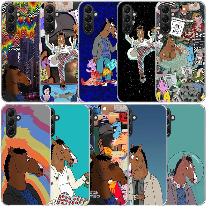 Cartoon B-BoJack Horsemans Clear Phone For Samsung Galaxy A55 A35 A25 A15 A05S A04S A14 A24 A34 A54 A03S A13 A23 A33 A53 A73 A9