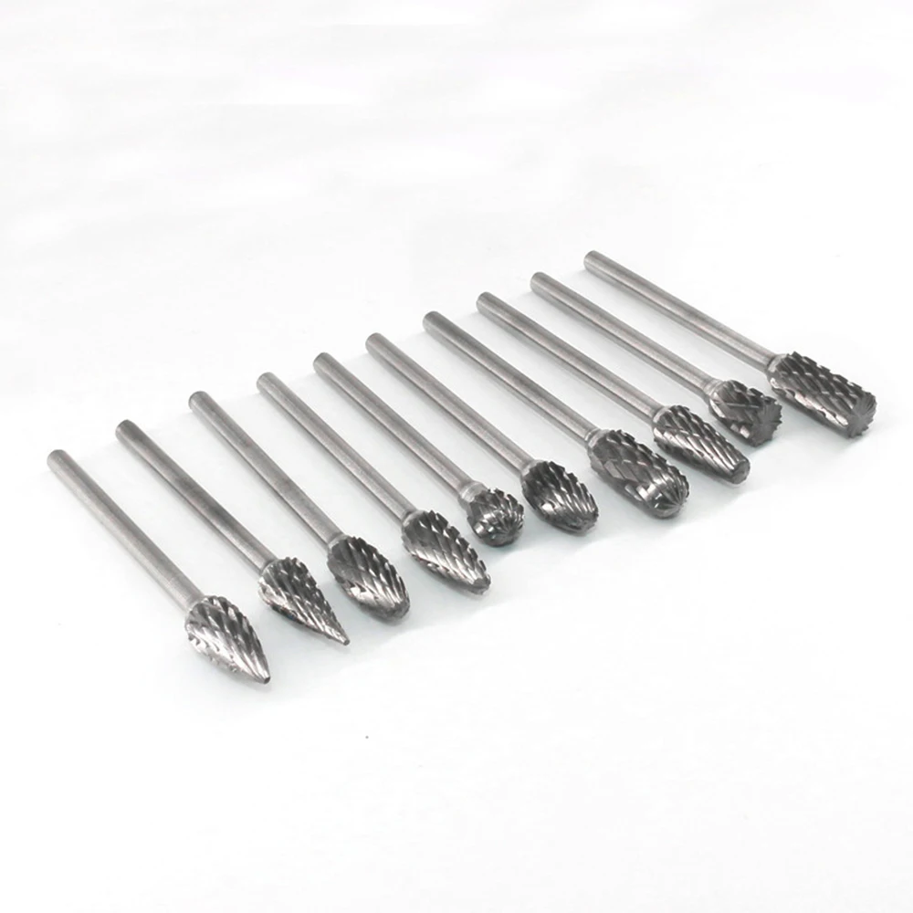 3mmx6mm Tungsten Carbide Rotary File Burrs Sets Mini Drill Diamond Burs Material Grinding Dremel Accessories