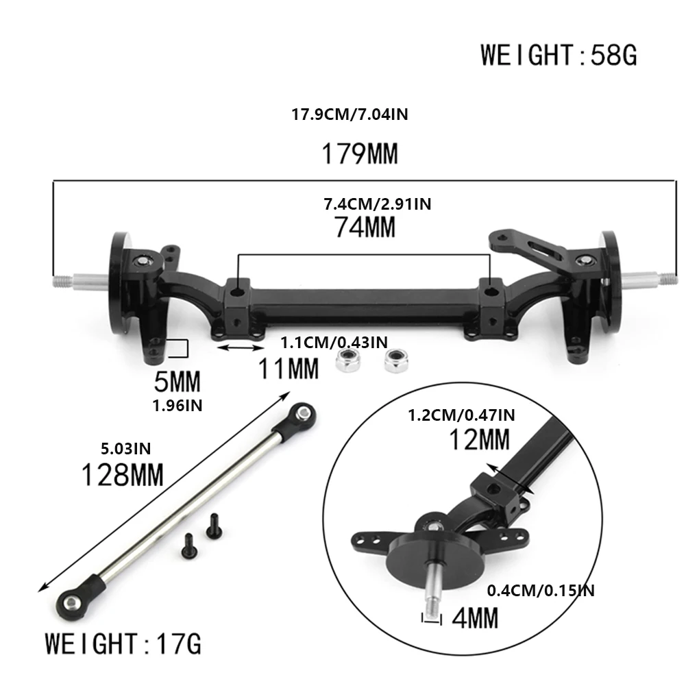 Front Axle Waterproof Steering Rod Linkage Pole RC Truck Accessories Silver