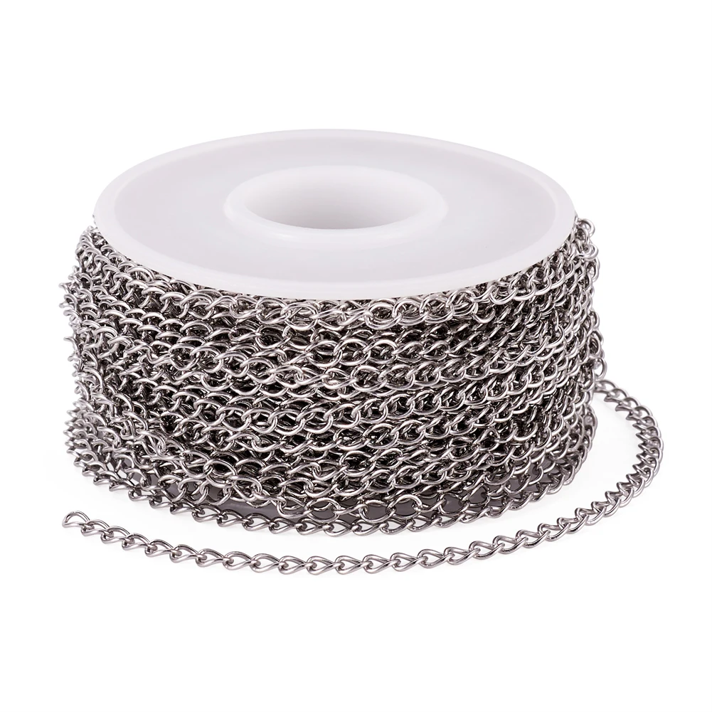 

10m/roll 304 Stainless Steel Curb Chains Link Chain Welded for Jewelry Making DIY Bracelet Necklace Accessories Findings