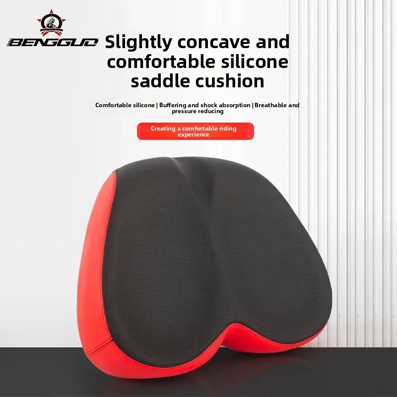 

Comfortable Bicycle Saddle Double Shock Absorption Commuter Cycling Seat High Elastic Widen MTB Road Bike Cushion