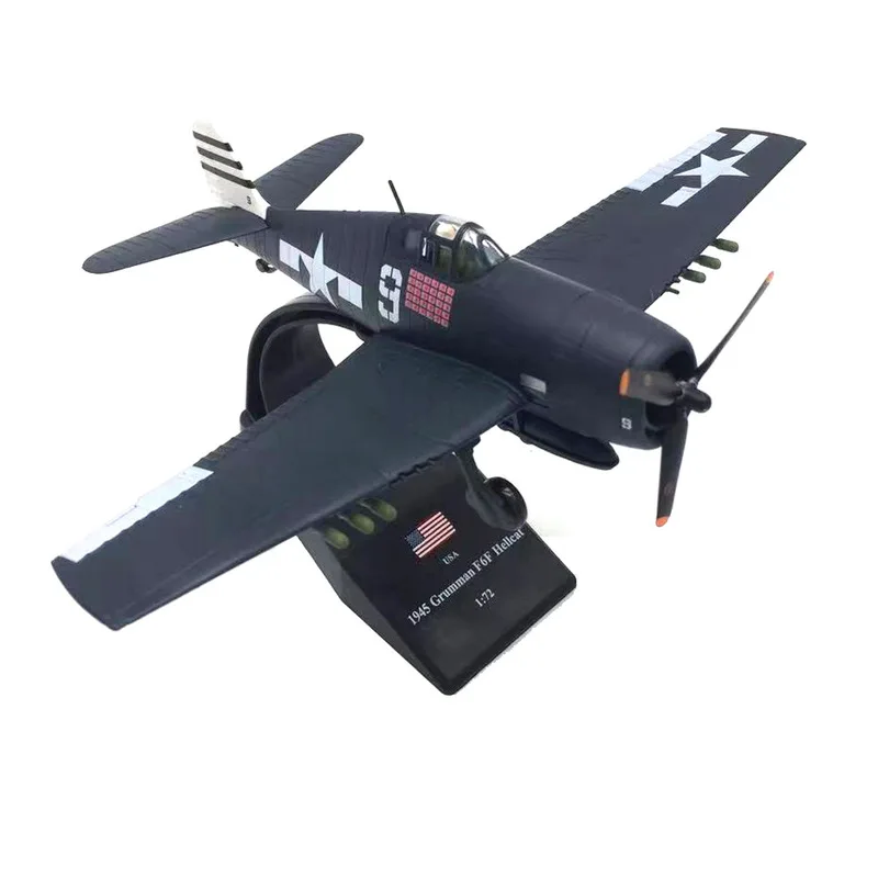 1:72 WWII US F6F Hellcat Carrier Based Fighter Diecast Airplane Model Alloy Military Aircraft Finished Display Collectible Toy