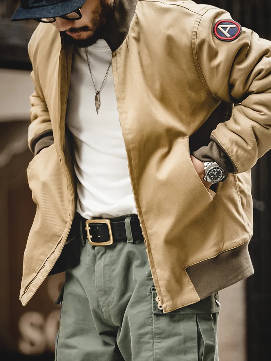 

Maden Workwear American Retro World War II M942 T Jaet Cotton Coat Anger Men's Military Sle Outerwear Winter Long S...