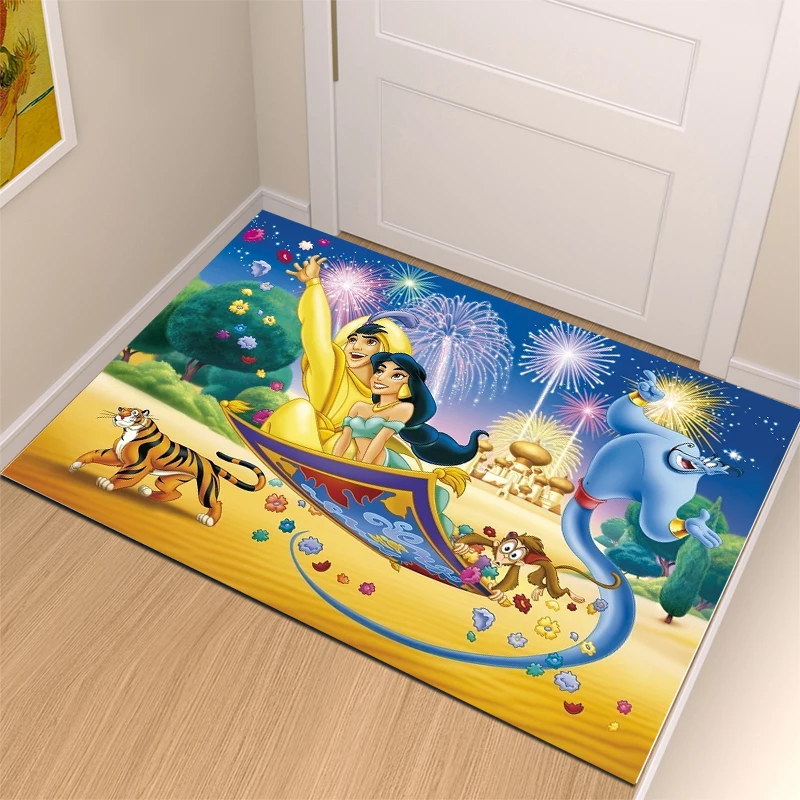 Disney Aladdin Princess Non-slip Large Area Rug 3D Print Carpet for Home Living Room Kitchen Bedroom Sofa Kids Doormat Decor Mat