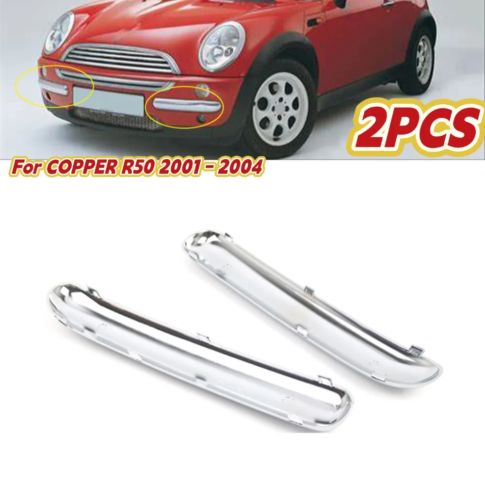 

2pcs Silver Front Bumper Trim Molding For Mini Cooper R50 2001-2004 Car-styling 51116800143 51116800142