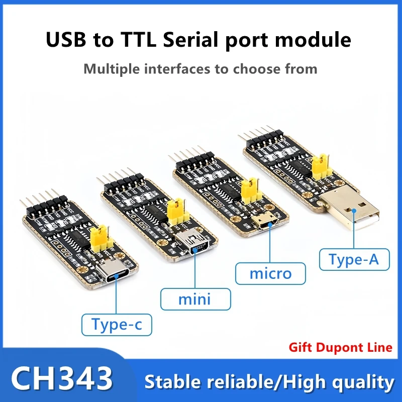 CH343 serial communication module USB to TTL line UART high speed serial converter with multiple interfaces