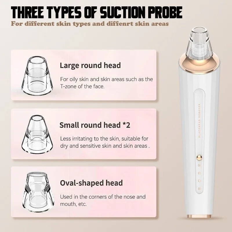 อุปกรณ์ความงามกําจัดสิวหัวดําดูดสตรีไม่ทําลายรูขุมขนอุปกรณ์ดูดสิวหัวดําไฟฟ้าแบบชาร์จไฟได้