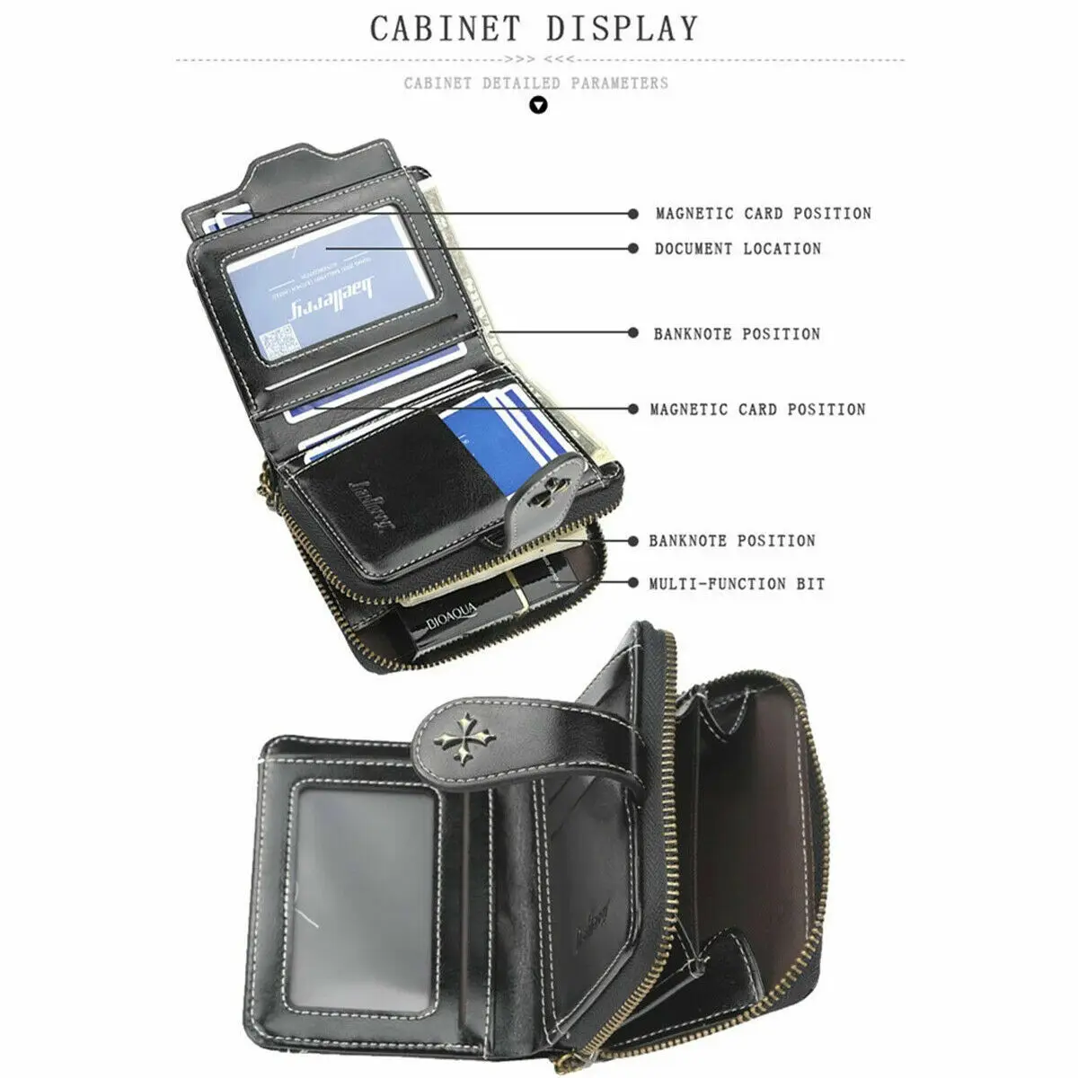 Portafogli e portamonete da donna Borsa per soldi in pelle PU Borsa corta da donna con cerniera Portamonete piccolo Pochette blu rossa Portafoglio da donna nuovo