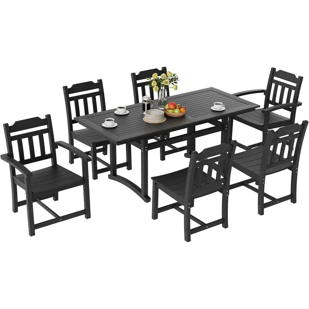 

All-Weather Outdoor Patio Dining Set: 7-Piece Table and Chairs for Garden, Lawn, Deck, and Poolside