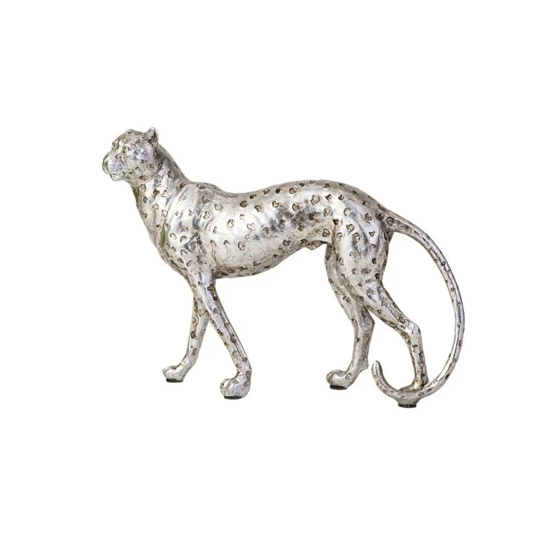 

Medieval silver cheetah ornament, living room fashionable art installation ornament