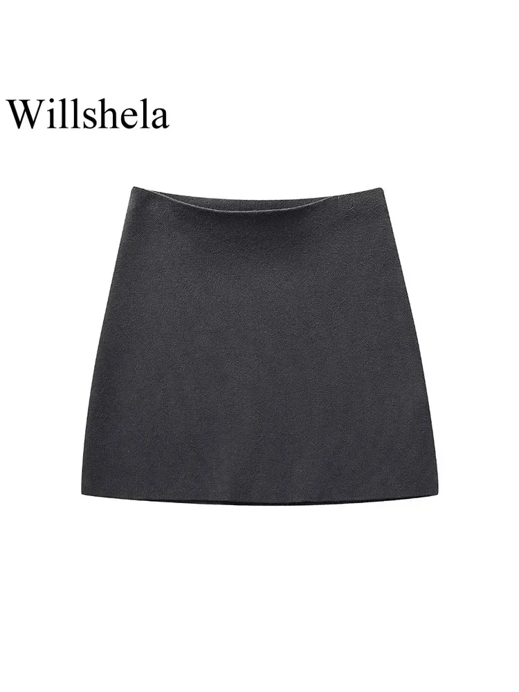 Willshela-مجموعة سترة وتنورة واحدة الصدر للنساء ، بسحاب خلفي عتيق ، تنورة ميدي عالية الخصر ، تنانير نسائية أنيقة ، طقم مكون من قطعتين ، موضة
