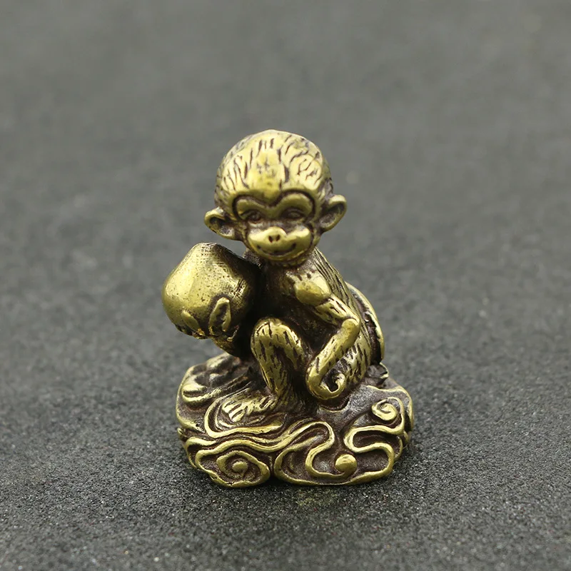 

Modelled After An Antique Solid Brass Monkey Small Ornament Retro Copper Figurines Home Decoration Decorative Figurines Gifts