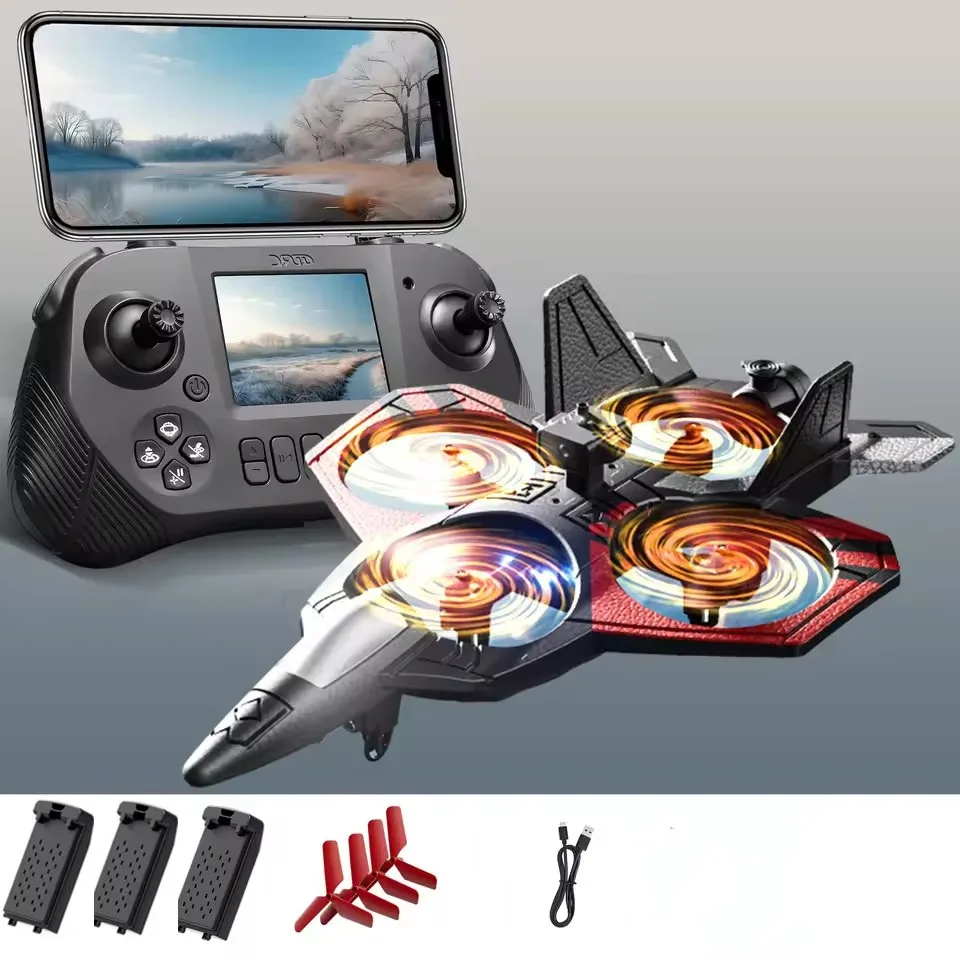 طائرة بدون طيار بشاشة RC رغوية مع كاميرا عالية الدقة لتجنب العوائق وطائرة التحكم عن بعد طائرة شراعية RC للأطفال لعبة طائرة بدون طيار